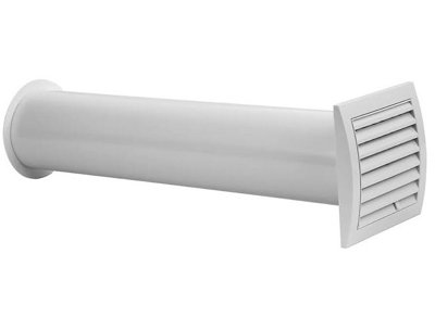 B&Q Wall Ventilation Set 100Mm / 4" Tumble Dryer Vent Kit, Passive Ventilation Unit With Adjustable Airflow And Three Air Vent Covers White/Grey/Brown