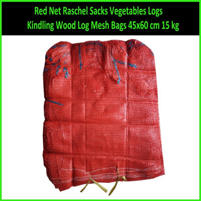  - Red Net Raschel Bags Sacks Vegetables Logs Kindling Wood Log Mesh 45X60Cm 15Kg (Pack Of: 500)
