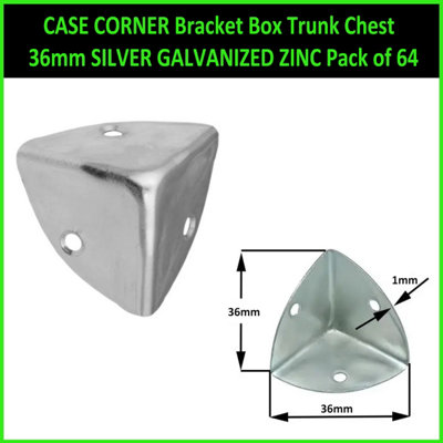 Case Corner Bracket Box Trunk Chest 36mm Silver Galvanized Zinc Pack Of 64 from B&Q