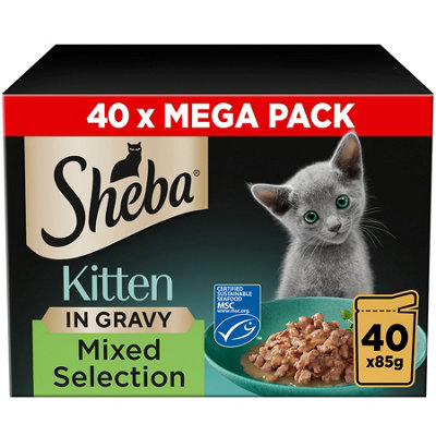 Sheba 40 X 85G Sauce Collection Kitten Pouch Selection Gravy