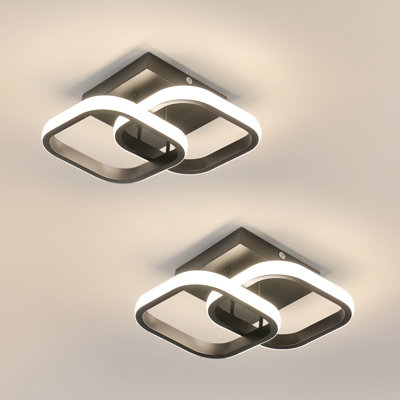 Pheashine 2 Pack  Sleek Led Ceiling Light 22W 4500K Square Flush Mount 23Cm