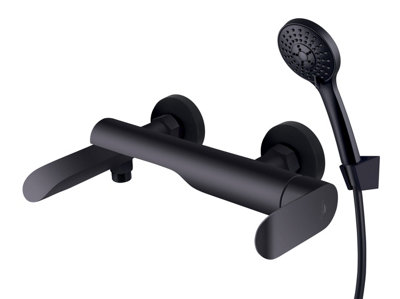 Hommix Rubineta Ultra-10 Black Bathroom Mixer & Shower from B&Q