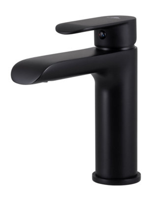 Hommix Rubineta Ultra-18-N Black Basin Tap from B&Q