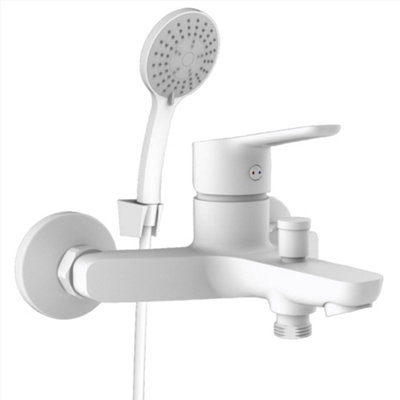 Hommix Rubineta Uno-10/k White Bathroom Mixer & Shower Set from B&Q