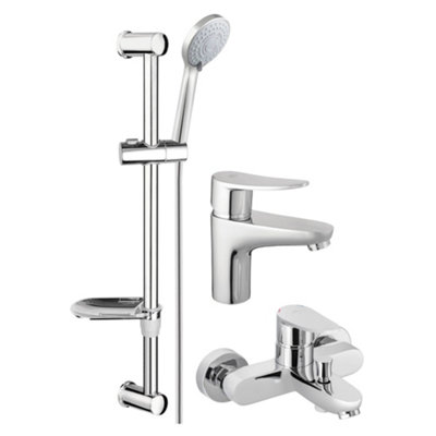 Hommix Rubineta Static-10 + Static-18 + Varianta- Slim Shower & Bathroom Set from B&Q