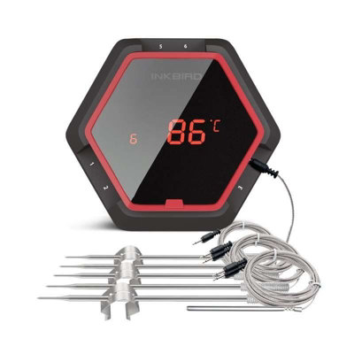 Inkbird Ibt-6Xs 6 Probe Digital ThermometerSmart Wireless Grill Thermometer With Bluetooth Connectivity from B&Q