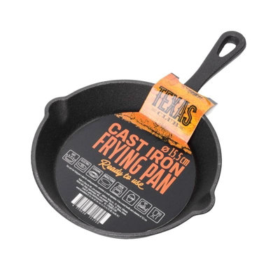 TEXAS CLUB Unlock Culinary Mastery With The 15.5Cm Cast Iron SkilletYour Versatile Cast Iron Pan For Frying from B&Q