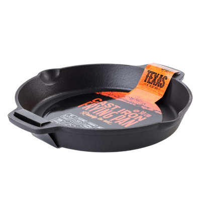 Texas Club 30 Cm Cast Iron Skillet Pan With Short Handles from B&Q