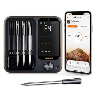 Inkbird Int14Bw Wireless Meat Thermometer With 4 Probes Bluetooth And Wifi Grill Thermometer For Bbq And Oven Cooking from B&Q