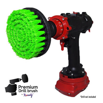 Kornely Premium Drill Brush-Medium-Stiff 13Cm Green. Scratch-Free Brush For OvensHobsWorktopsFloor TilesGreasy Cookware from B&Q