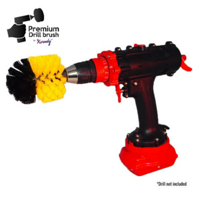 Kornely Premium Drill Brush-Medium-Soft 8.5Cm Yellow. Scratch-Free Brush For TileGroutBathtubShowerFibreglassCeramic from B&Q