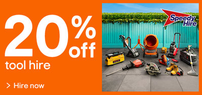 20% off tool hire. Hire now.