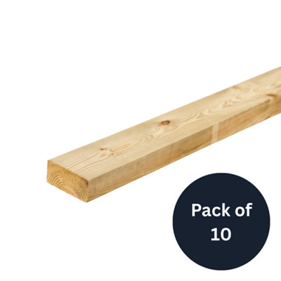47mm x 100mm Sawn Treated Timber C16/C24 (4x2) 2.4m - Pack of 44