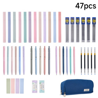 47Pcs Stationery Set with Pencil Case for School and Office Supplies ...