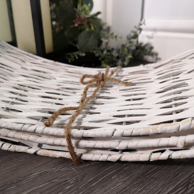 48/70cm Samuel Alexander KD Willow Christmas Tree Skirt Wicker Rattan- Large White Wash - 5