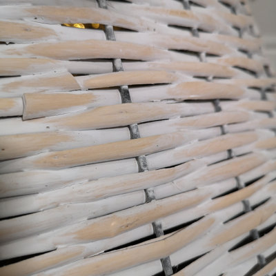 48/70cm Samuel Alexander KD Willow Christmas Tree Skirt Wicker Rattan- Large White Wash - 9