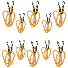 48" Bungee Rope with Carabiner Clips Cords Elastic Tie Down Fasteners 10pc