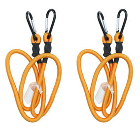 48" Bungee Rope with Carabiner Clips Cords Elastic Tie Down Fasteners 2pc