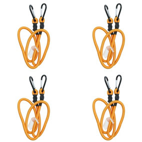 48" Bungee Rope with Carabiner Clips Cords Elastic Tie Down Fasteners 4pc