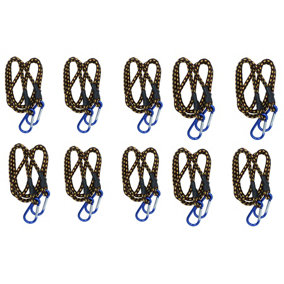 48 inch Bungee Strap with Aluminium Carabiners Hook Tie Down Fastener Holder 10pc