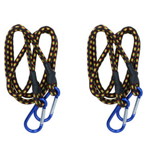 48 inch Bungee Strap with Aluminium Carabiners Hook Tie Down Fastener Holder 2pc