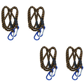 48 inch Bungee Strap with Aluminium Carabiners Hook Tie Down Fastener Holder 4pc