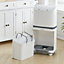 48 L White Home Kitchen Rubbish Dustbin Recycling Bin Double Layer Pedal Rubbish Trash with Inner Buckets