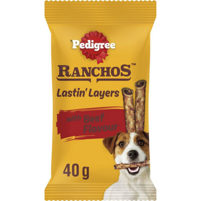 48 Pedigree Ranchos Lastin Layers Adult Dog Treats Beef Dog Chews 12 x 40g