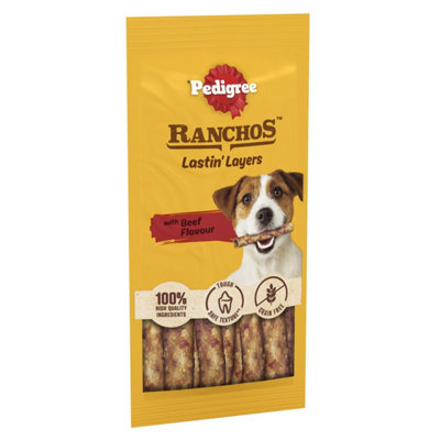 48 Pedigree Ranchos Lastin Layers Adult Dog Treats Beef Dog Chews 12 x 40g