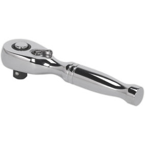 48-Tooth Stubby Pear-Head Ratchet Wrench - 1/4 Inch Sq Drive - Flip Reverse