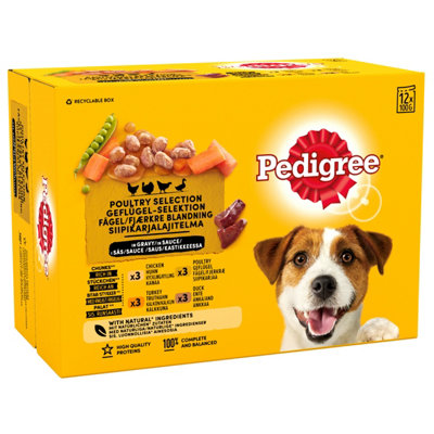 48 x Pedigree Adult Dog Pouches Mixed Varieties In Gravy 100g