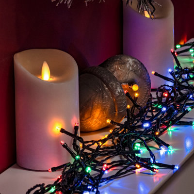 480 Multi-Coloured LED Battery Operated Christmas Lights with Timer ...