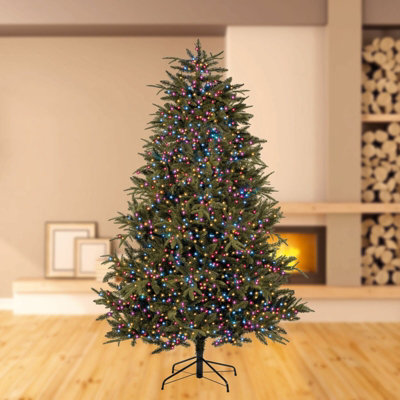 480 Rainbow LED Christmas Tree String Lights Supabrights 38.3M Lit Green Cable - 3