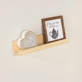 480mm pictuare and display shelf kit, solid pine wood, natural sanded