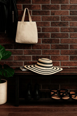 Top Ceramics Red Brick Effect Tiles Wall Porcelain Tile (L)250mm X (W)60mm Each Box 0.69Sqm from B&Q