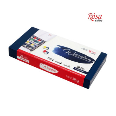 B&Q -  Rosa Gallery Classic Watercolour Set28 Full Pans In Indigo Metal CaseProfessional Paint Collection