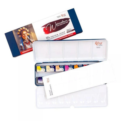 B&Q -  Rosa Gallery Portrait Watercolour Set14 Full Pans In Indigo Metal CaseArtist Paints For Skin Tones & Portraits