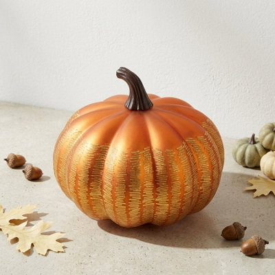 B&Q -  Autumnal Glass Pumpkin Led Light