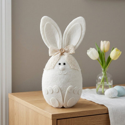 Garden Greatness Decorative Bunny Rabbit With Bow Ornament from B&Q