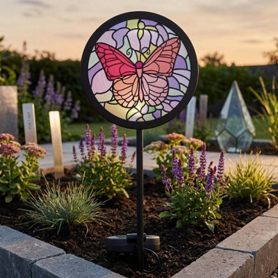 Garden Greatness Tiffany Butterfly Solar Garden Stake Light from B&Q