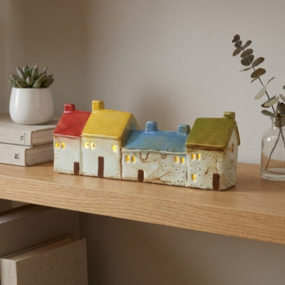 Garden Greatness Colourful Light Up Ceramic Houses from B&Q