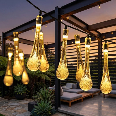 Waterdrop Solar Garden String Lights from B&Q