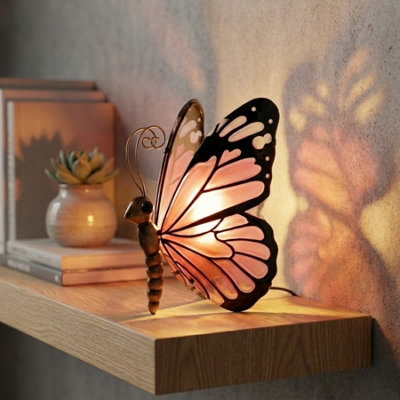 Garden Greatness Cerise Butterfly Led Table Lamp from B&Q