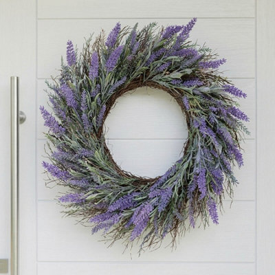 B&Q -  Hanging Artificial Lavender Door Wreath