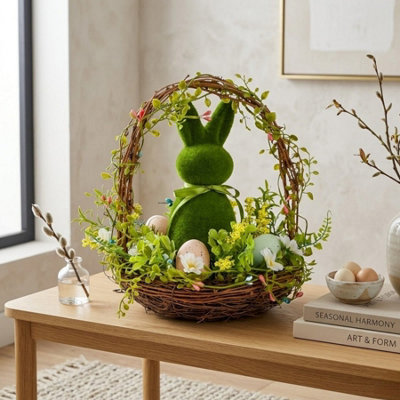 Garden Greatness Springtime Green Bunny Easter Basket from B&Q