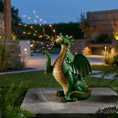Drago Breath Solar Dragon Garden Ornament Light from B&Q