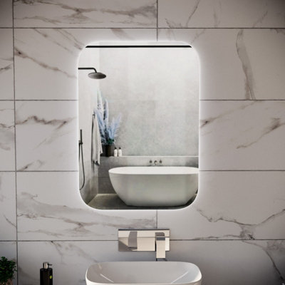 Nes Home Bathroom Led Mirror With Battery Powered Button Switch 500 X 700Mm