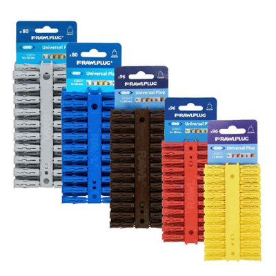 488 x Assorted Genuine Uno Rawl Plugs Universal Wall Expansion Screw ...