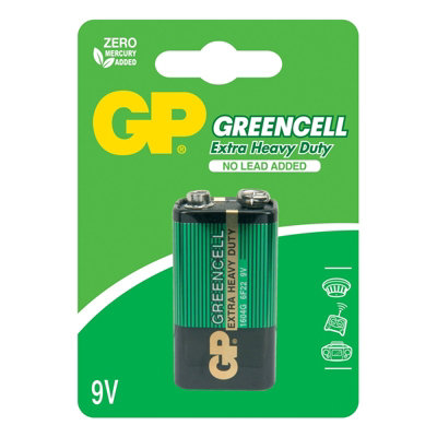 Kenable Gp Greencell Heavy Duty Zinc Carbon 9V Square Pp3 6Lr61 Battery from B&Q