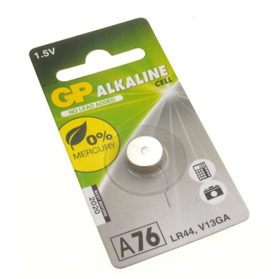 Kenable Gp Alkaline Button Cell Battery Lr44 (Ag13 A76 V13Ga) 1.5V (Single) from B&Q